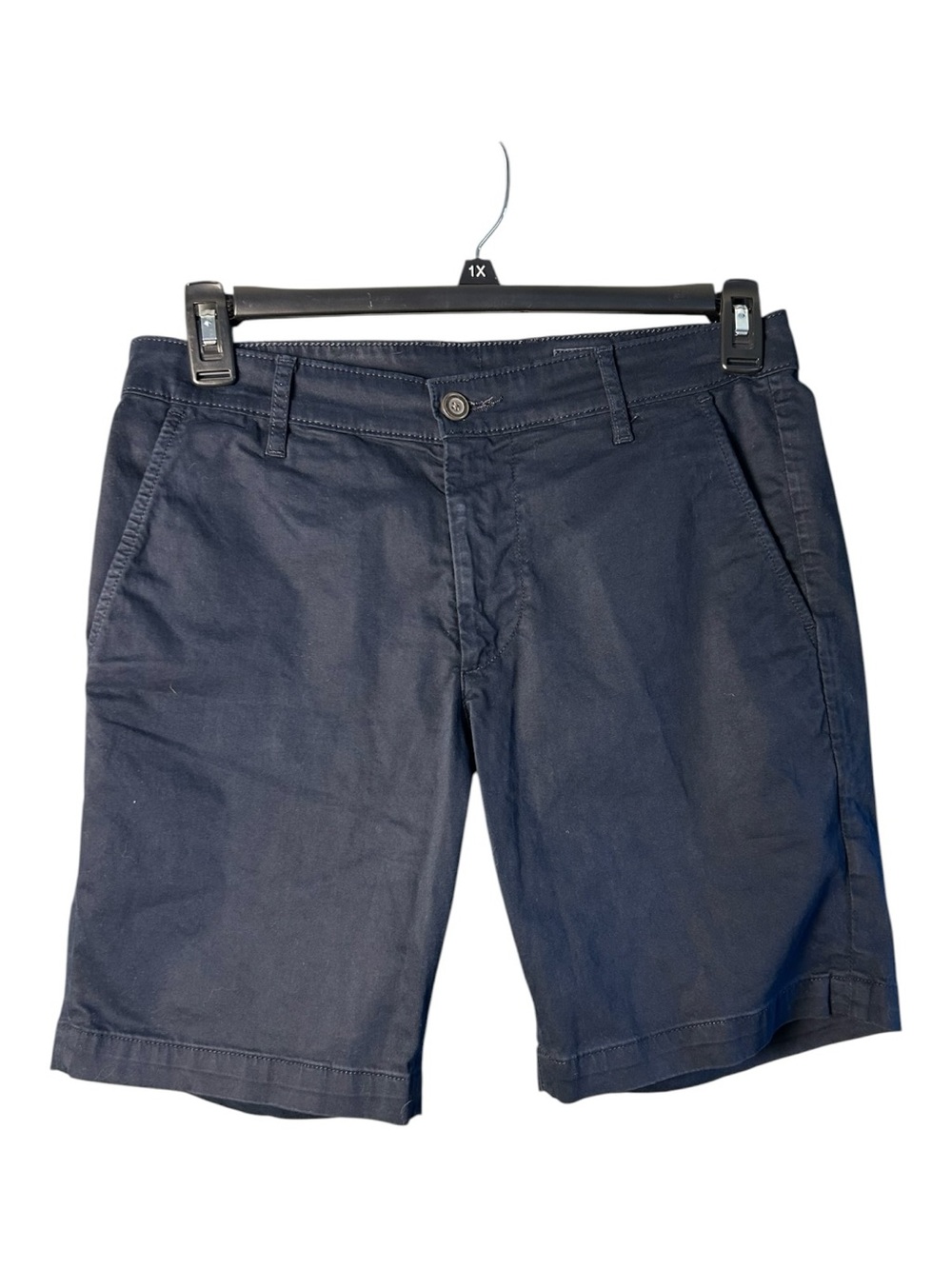 AG Adriano Goldschmied Navy Cotton Chino Bermuda Shorts Women's Size 31 Classic - Picture 7 of 9